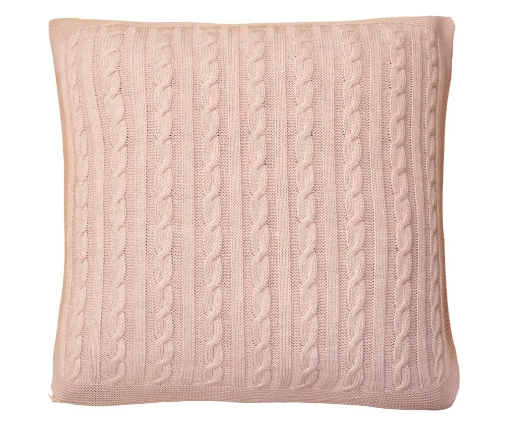 Fata de perna Textile4home, SOFT, lana, acril, 45x45 cm, roz pudra - textile4home, Roz