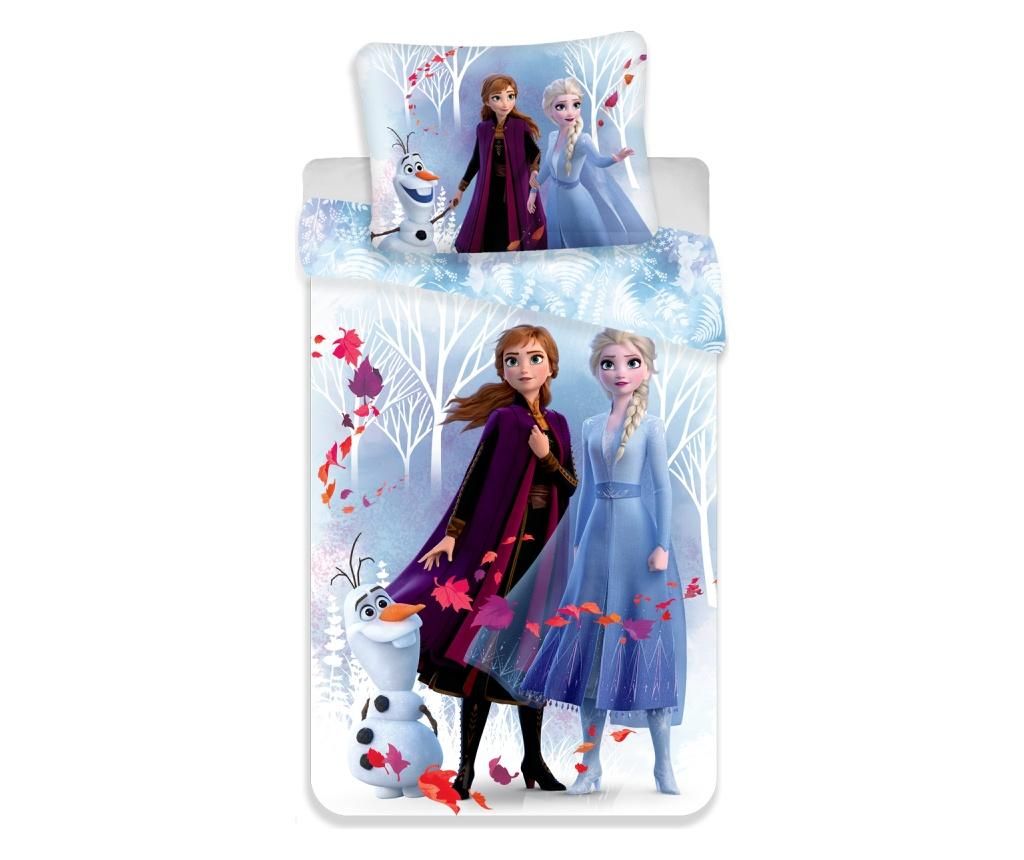 Set de pat Single Ranforce Frozen 2 White Disney Princess, bumbac ranforce, multicolor – Disney Princess, Multicolor Disney Princess