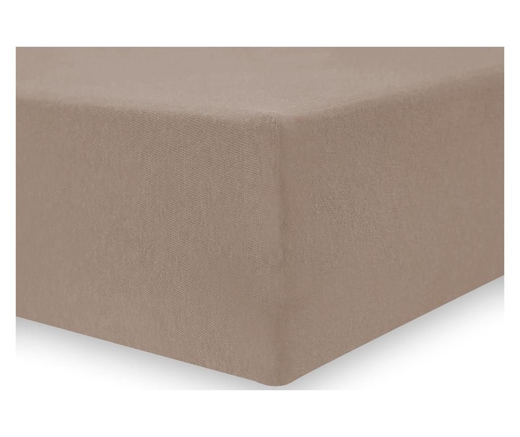 Cearsaf de pat cu elastic Decoking, Amber, bumbac, 200×200 cm, maro cappuccino – DecoKing, Maro DecoKing