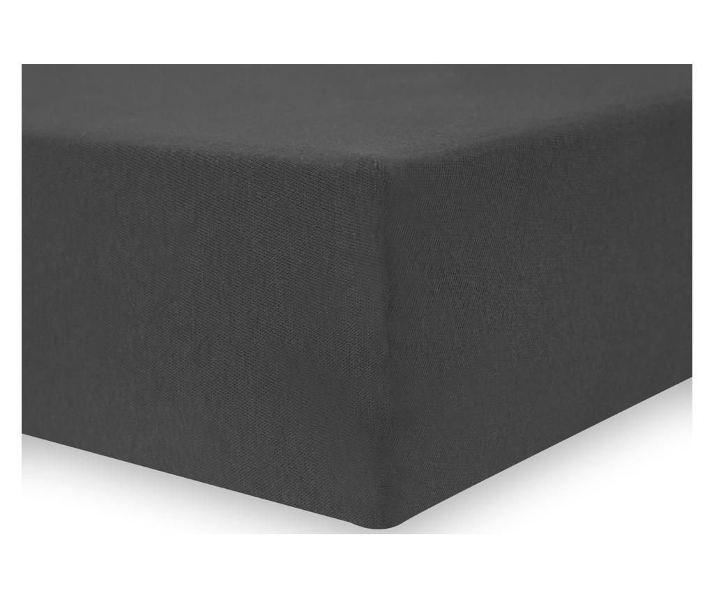 Cearsaf de pat cu elastic Amber 200×200 cm DecoKing, bumbac, gri – DecoKing, Gri & Argintiu DecoKing imagine 2022
