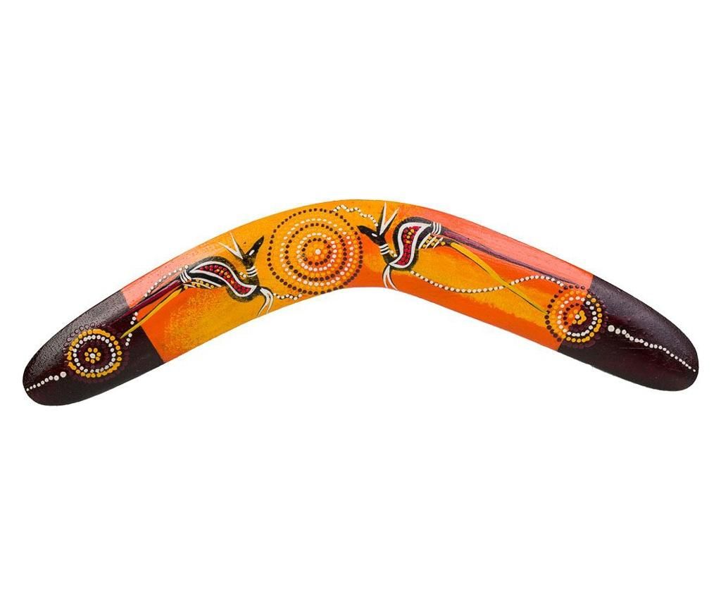 Decoratiune Creaciones Meng, Boomerang, lemn de albizia, 40x1x12 cm – Creaciones Meng, Multicolor Creaciones Meng