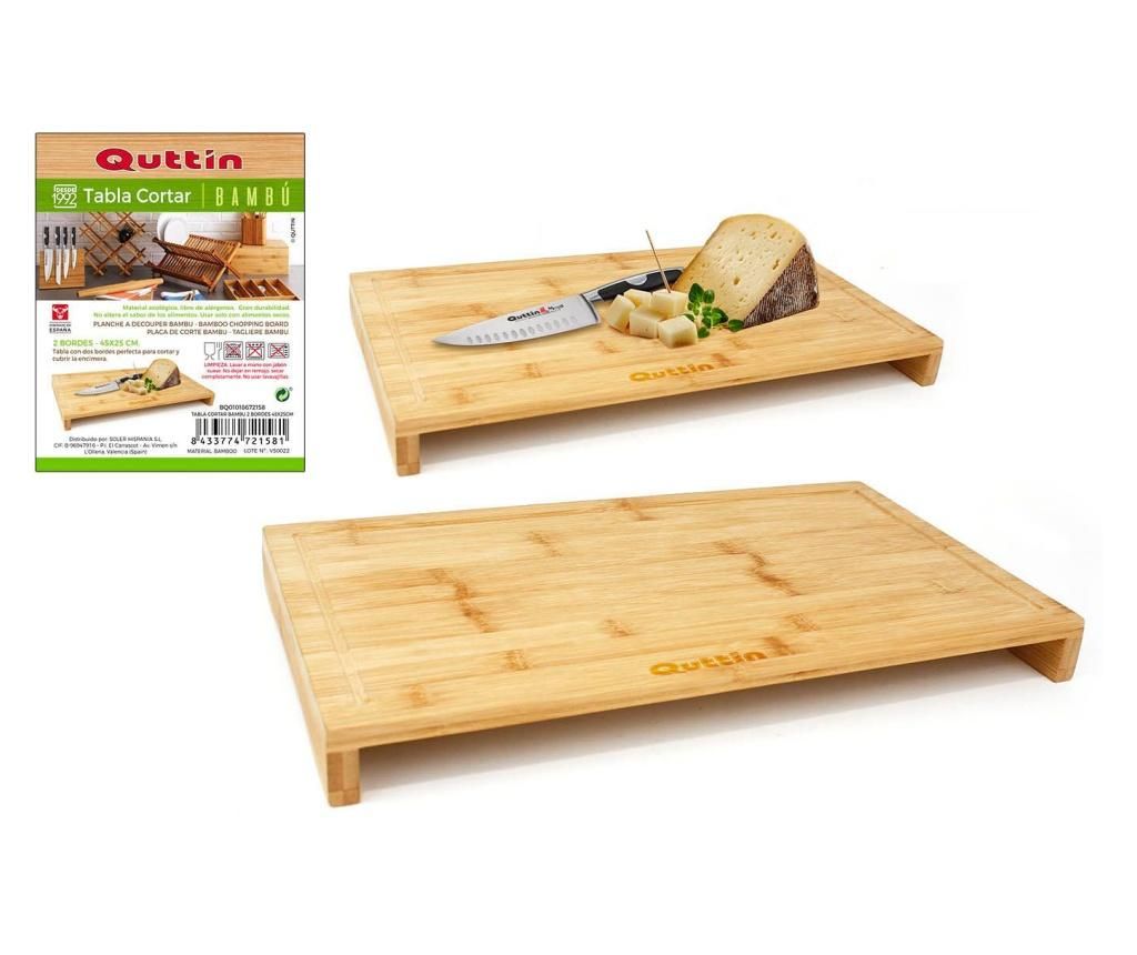 Tocator Quttin, lemn de bambus, 45x25x4 cm - QUTTIN, Maro