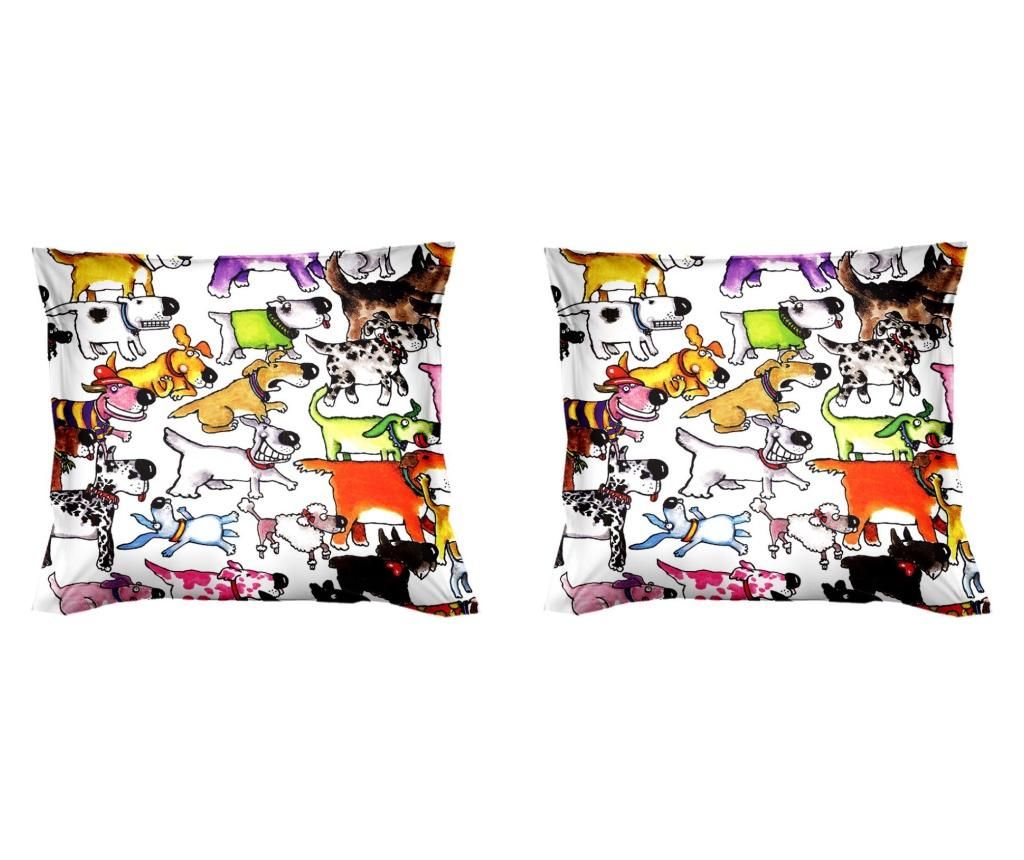 Perna decorativa Cani Strani 40x40 cm, Polo Ovest, bumbac, multicolora - Polo Ovest, Multicolor