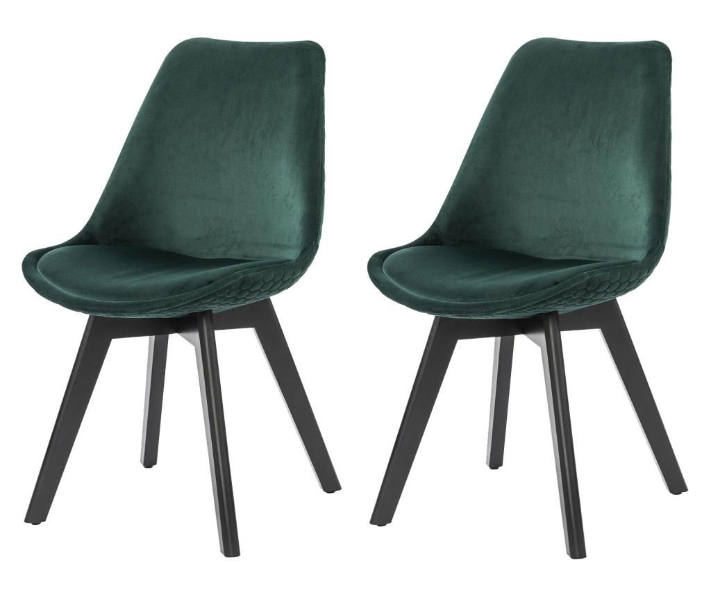 Set 2 scaune Salesfever, 57x49x84 cm - SalesFever, Verde