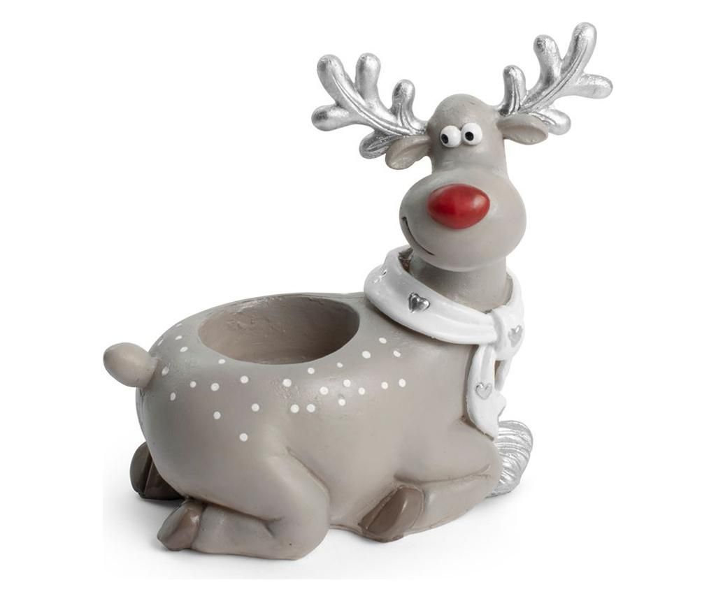 Decoratiune de Craciun Reindeer - H&H, Gri & Argintiu