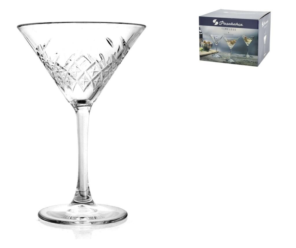 Set 4 pahare de martini Paşabahçe, Timeless, sticla, ⌀11.5 cm, 230 ml, 12x12x17 cm - Paşabahçe, Alb