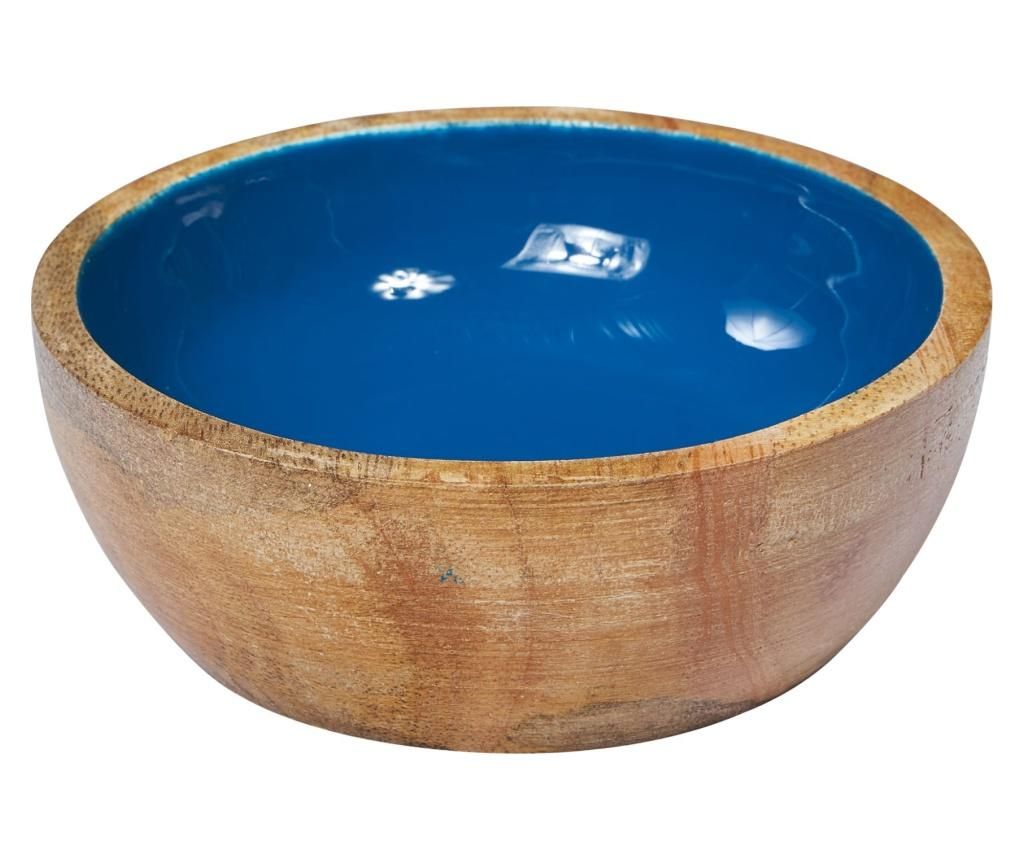 Bol Novita Home, lemn de mango, bej/albastru, 10x10x4 cm – Novita Home, Albastru Novita Home