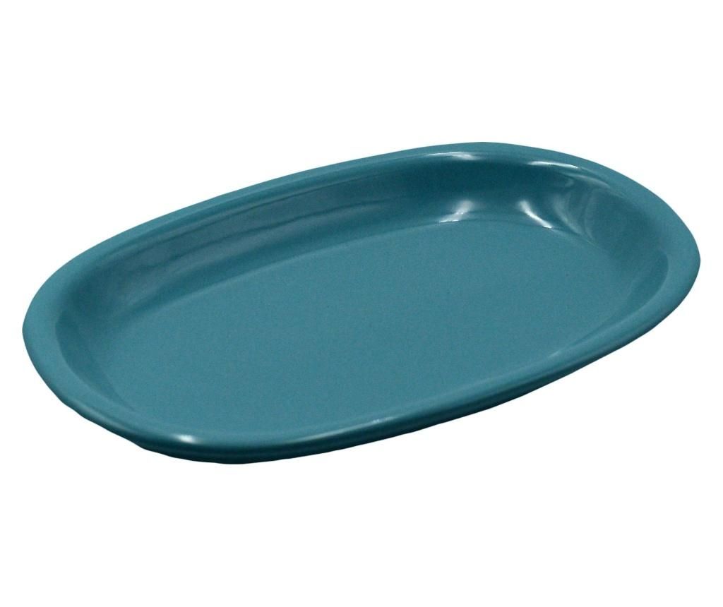 Platou Vacchetti, ceramica, turcoaz, 36x25x4 cm – VACCHETTI, Albastru VACCHETTI imagine 2022
