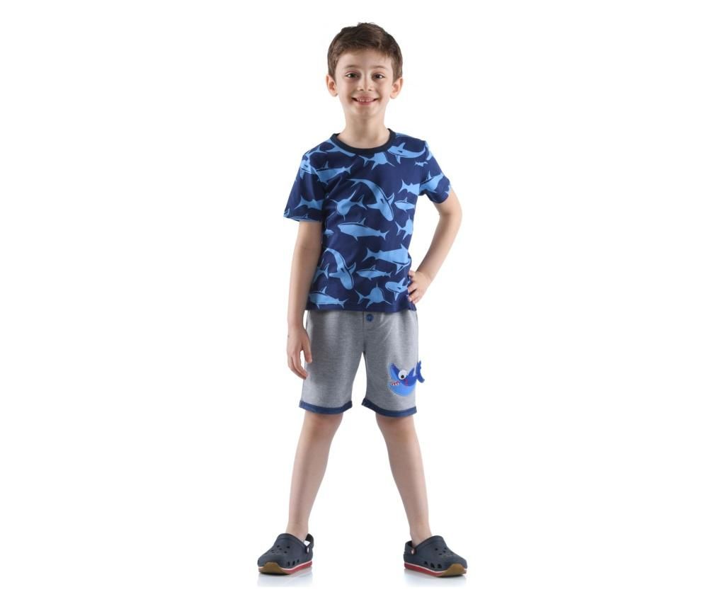 Set pantaloni trei sferturi si tricou 7 ani – Cute & Crazy, Albastru