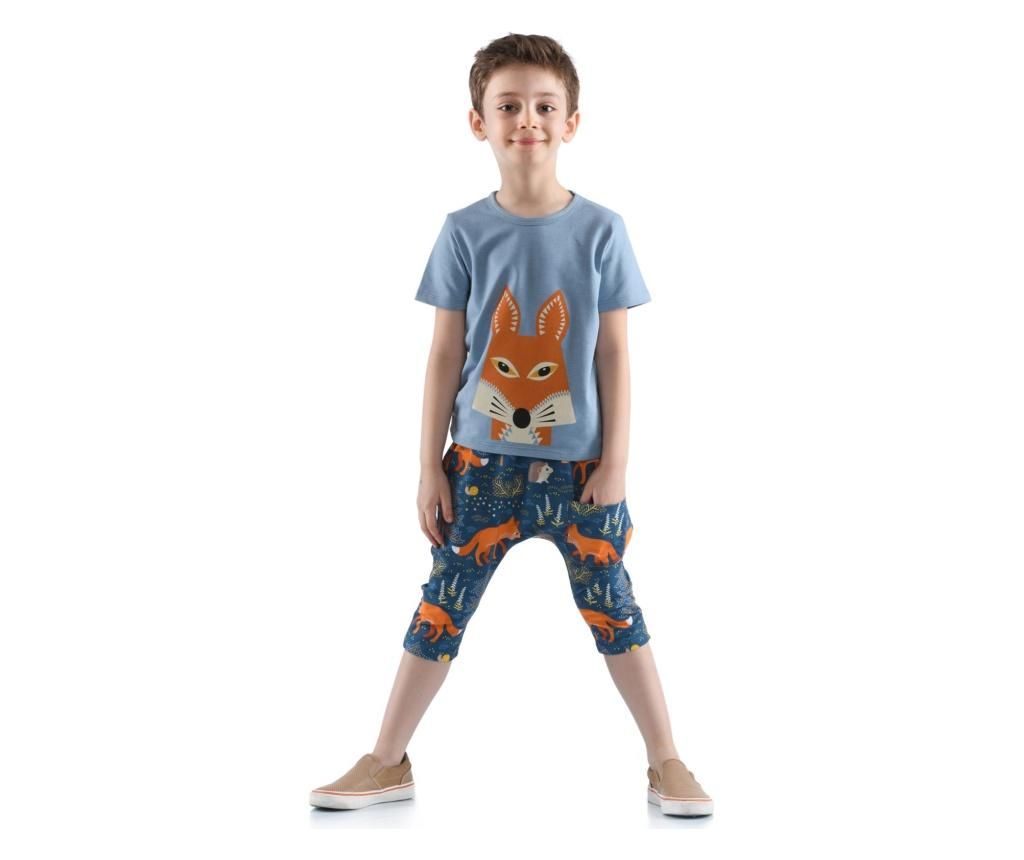 Set pantaloni trei sferturi si tricou 4 ani – Kid’s Choice, Albastru Kid's Choice
