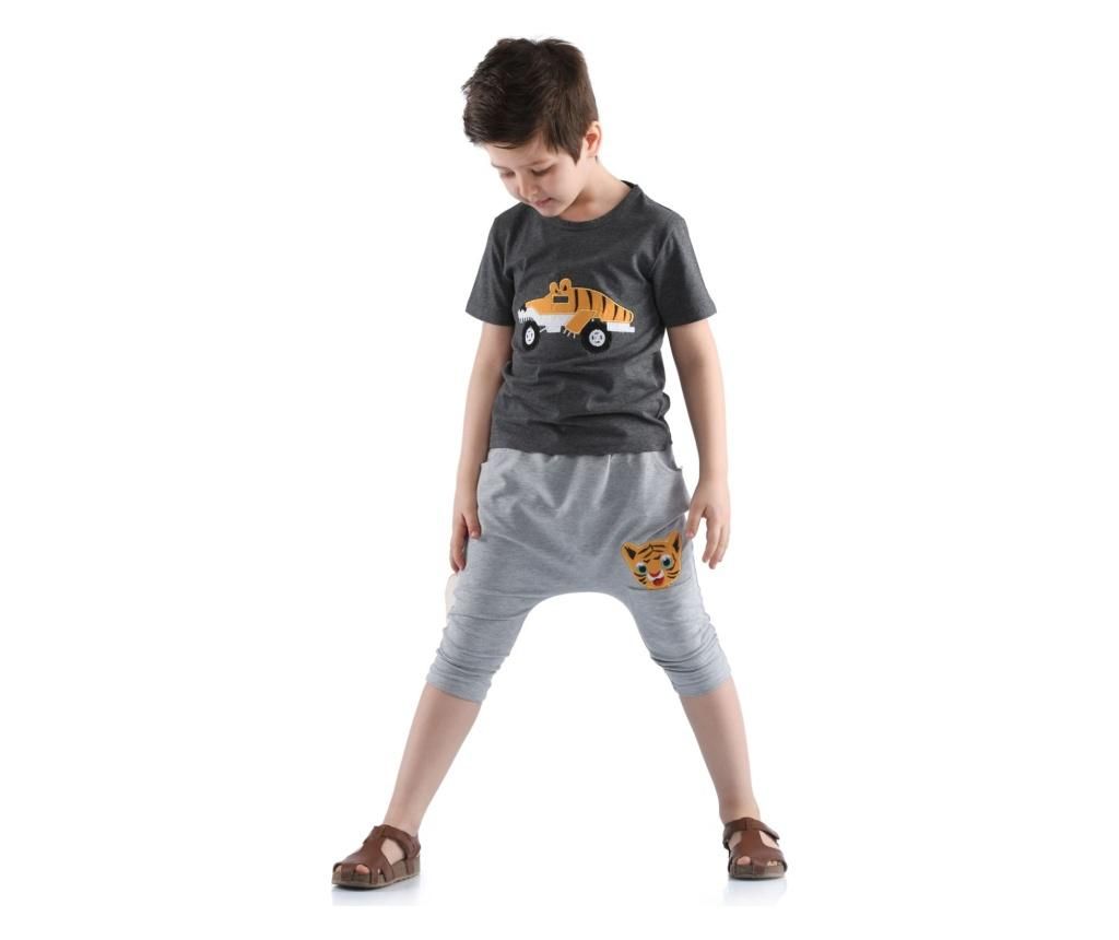 Set pantaloni trei sferturi si tricou 4 ani – Kid’s Choice, Gri & Argintiu Kid's Choice