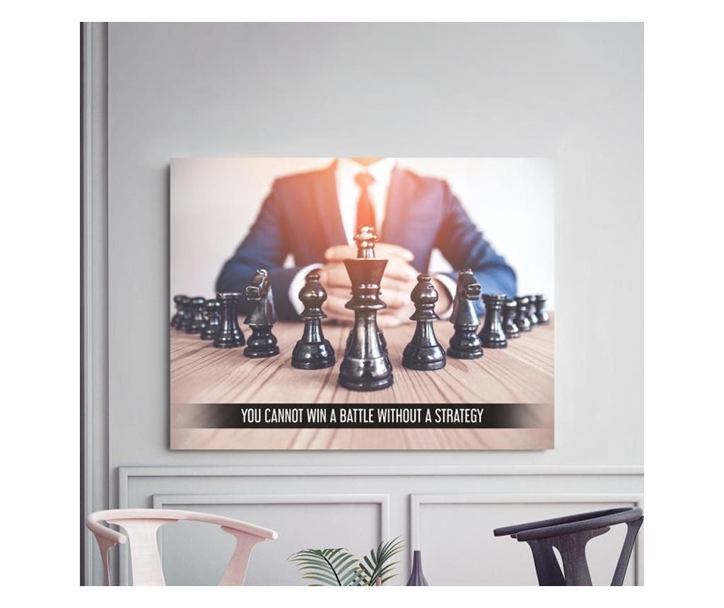 Tablou Motivational - You Cannot Win Without A Strategy 50x70 cm - DECOSTICK, Multicolor