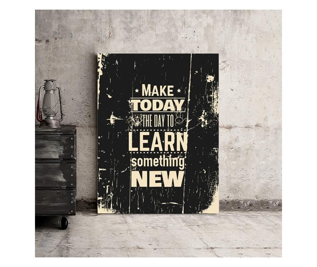 Tablou Motivational - Learn Something New 50x70 cm - DECOSTICK, Multicolor