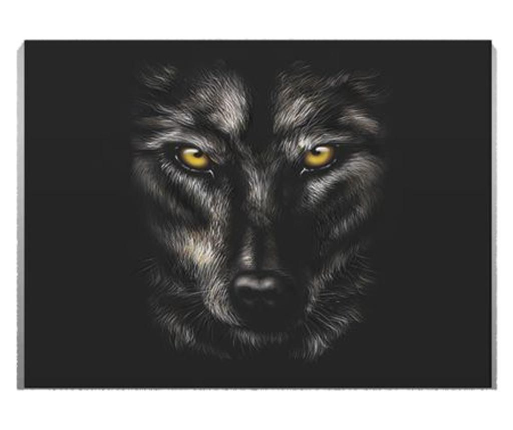 Tablou Canvas Black Dog 50x70 cm - DECOSTICK, Multicolor