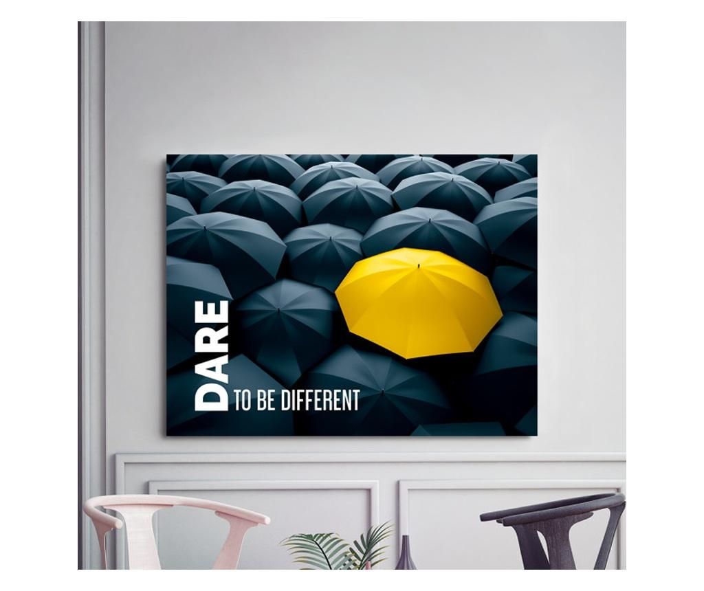 Tablou Motivational - Dare To Be Different 50x70 cm - DECOSTICK, Multicolor