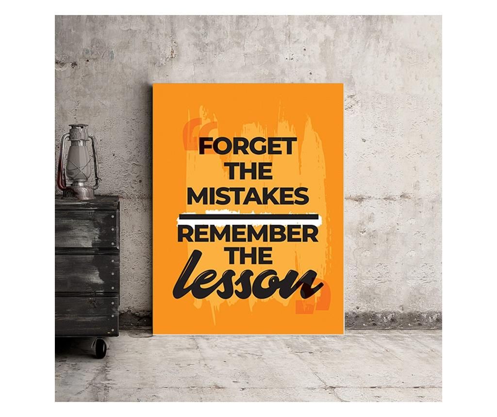 Tablou Motivational - Forget The Mistakes 50x70 cm - DECOSTICK, Multicolor