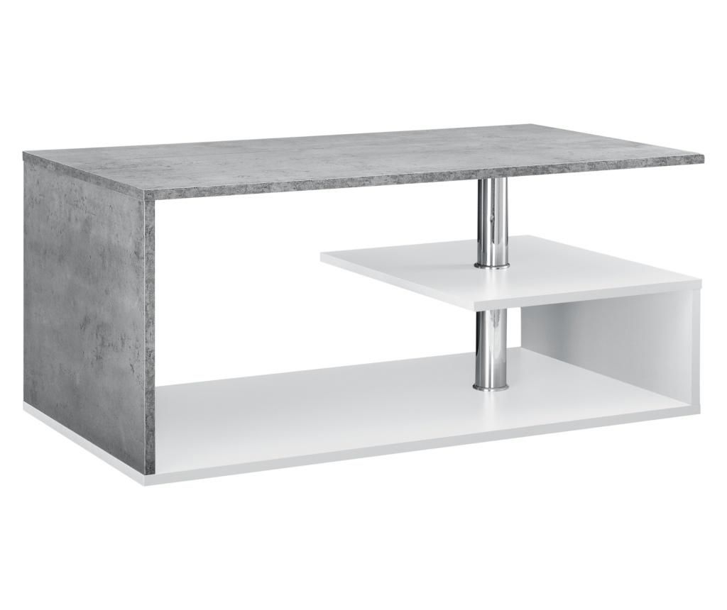 Masuta Cafea Orbital, 90 X 50 X 41cm, Pal, Alb/efect Beton - en.casa