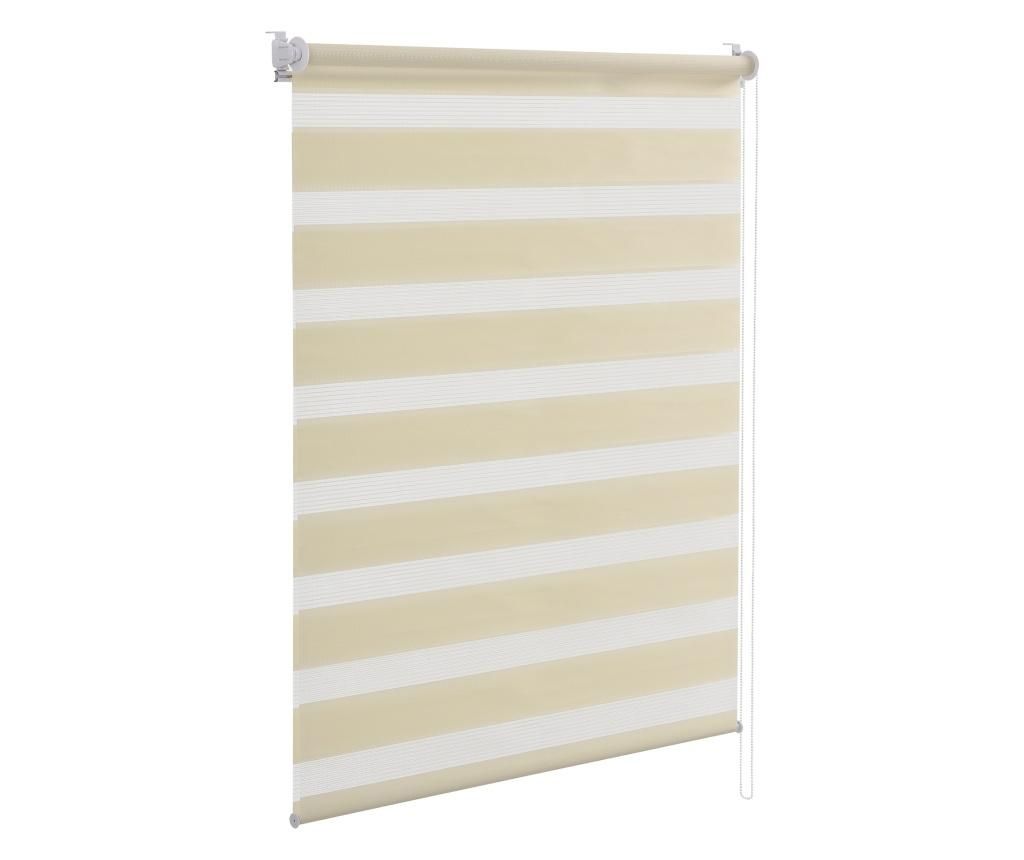 Roleta Dubla (zebra) - Protectie Lumina - Jaluzea - Fara Gaurire (120x230cm) Bej - neu.holz