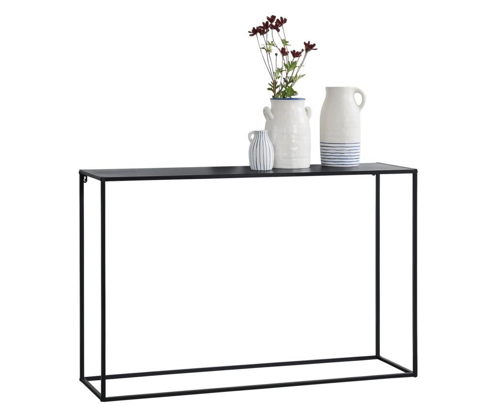 Masa Consola Cleo, 74 X 115 X 32 Cm, Metal, Negru Mat, Montabila Pe Perete - en.casa