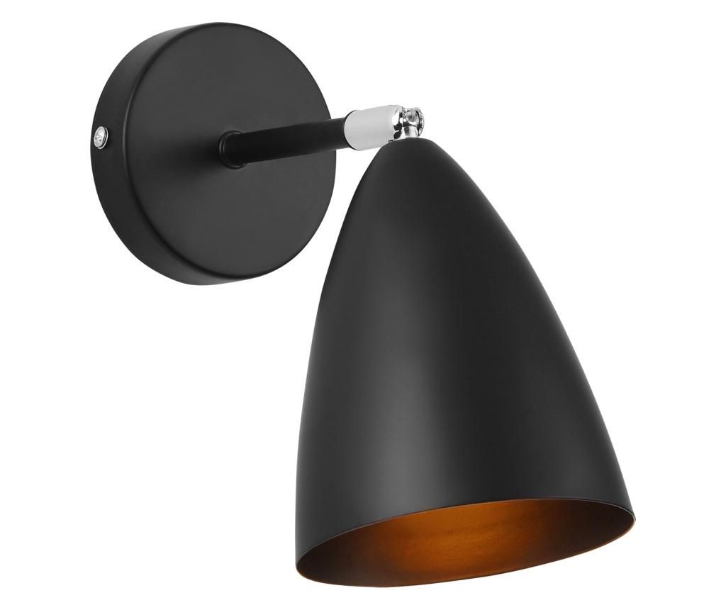 Lampa De Perete/aplica Cone, 22 X 12 Cm, 230v, 1 X E14 Max 40w, Metal, Negru - lux.pro