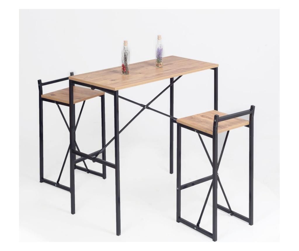 Set masa si 2 scaune - Gauge Concept, Negru