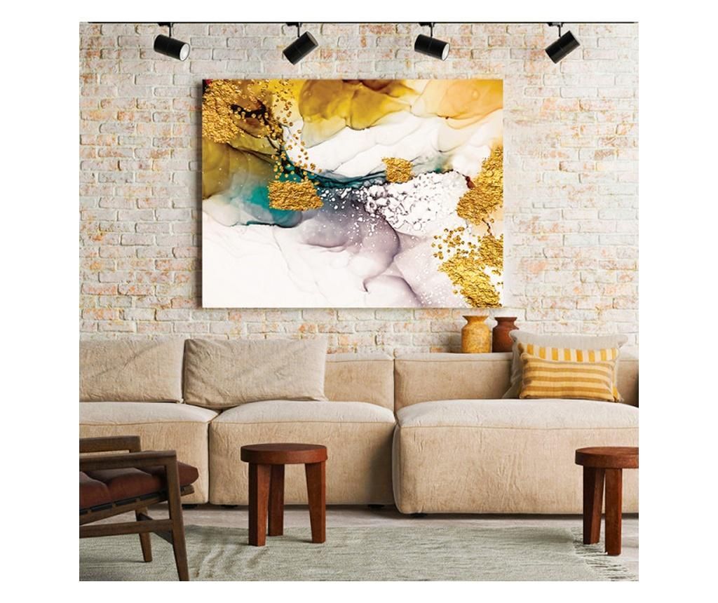 Tablou Canvas Golden Abstract Fantasy 70x100 cm - DECOSTICK, Multicolor