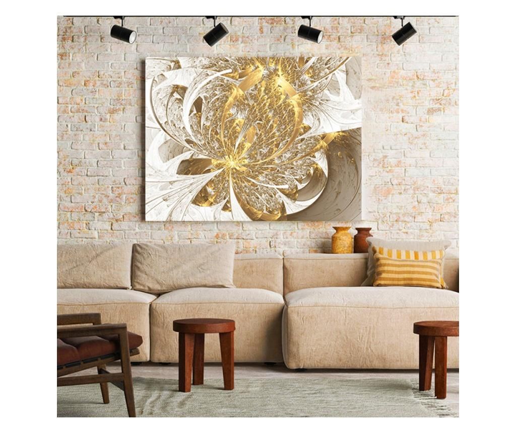 Tablou Canvas Golden Inflorescence 90x120 cm - DECOSTICK, Multicolor