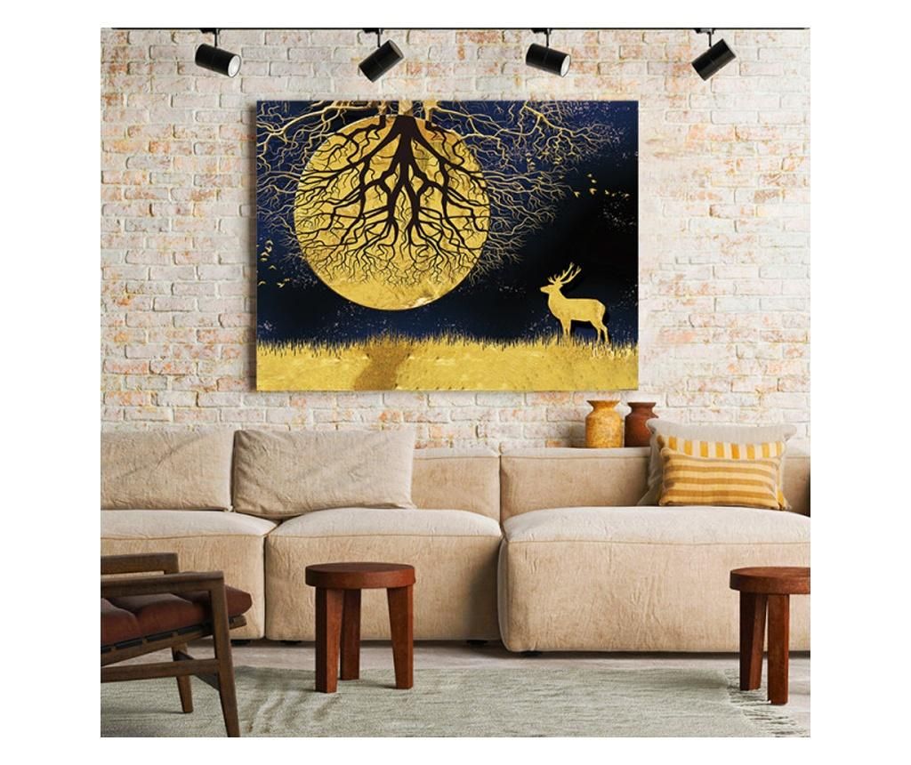Tablou Canvas Moon Tree 90x120 cm - DECOSTICK, Multicolor