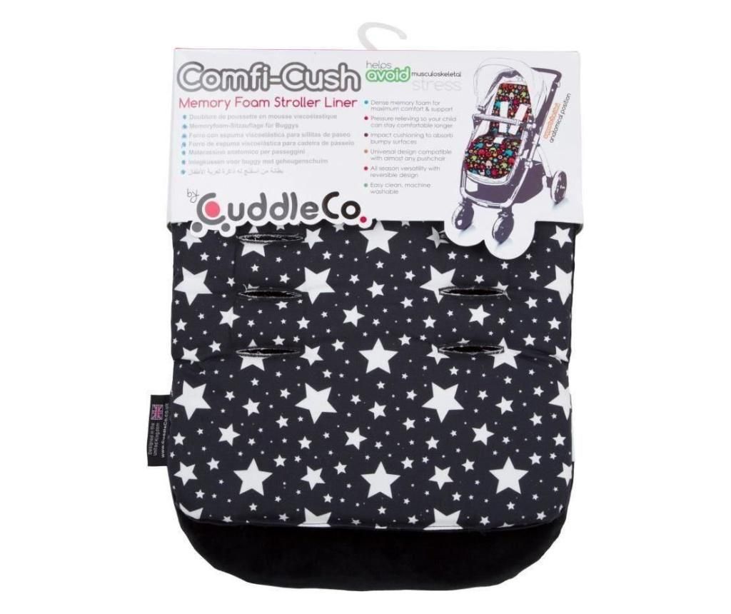 Saltea carucior Comfi-Cush Black and White Stars, 842094 – CuddleCo, Multicolor CuddleCo imagine 2022