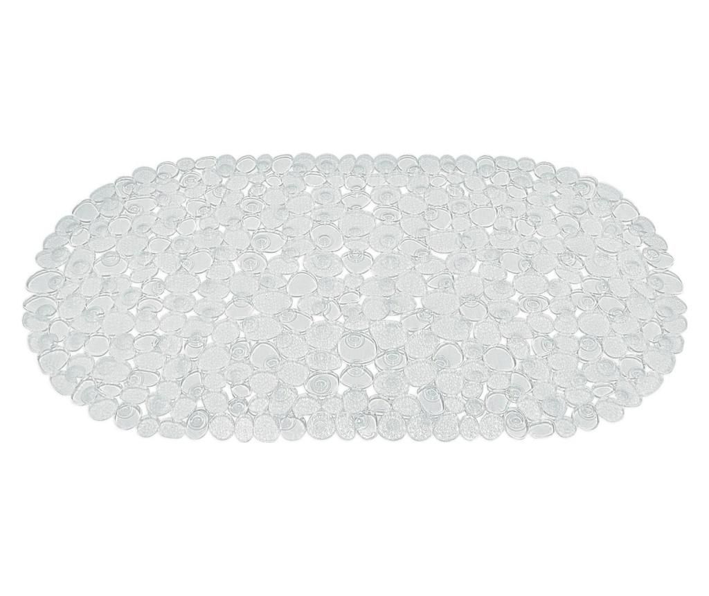 Covoras baie antiderapant Ridder pietre transparente din material plastic oval Stone 70x36cm 6104100 - Ridder