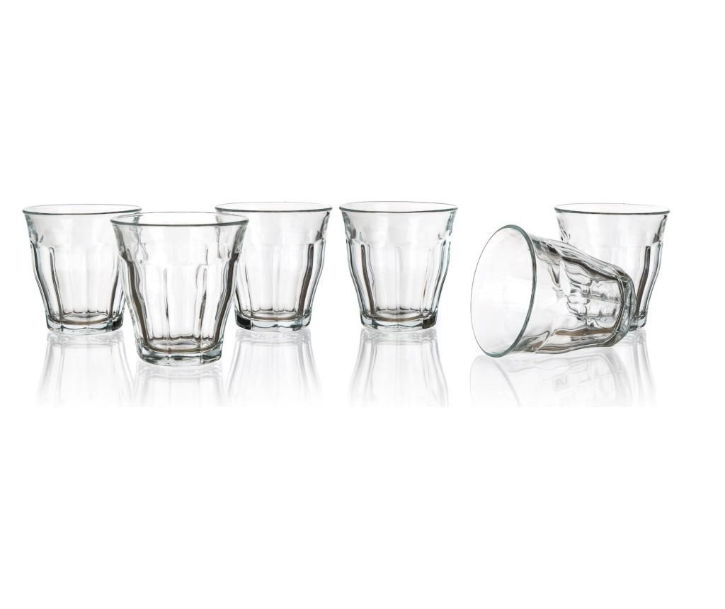Set 6 pahare Duralex, Picarde, sticla, transparent, 250 ml,250 ml – Duralex, Alb Duralex imagine 2022