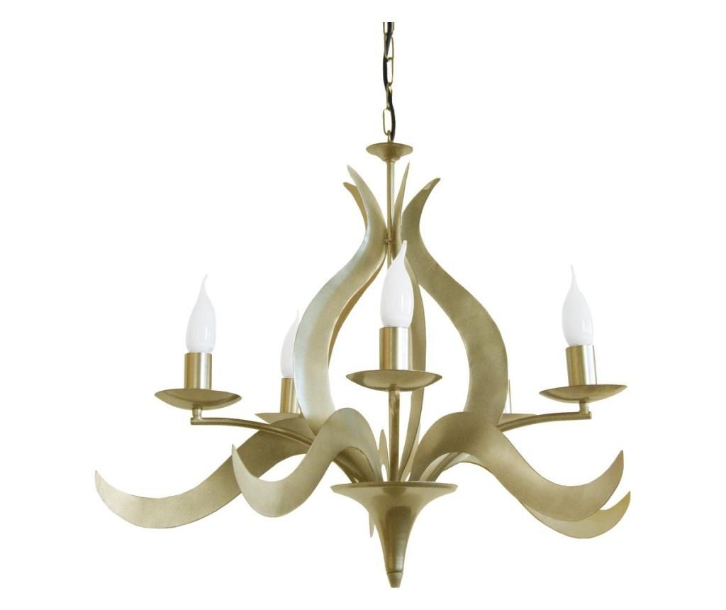 Candelabru Tosel, fier, max. 40 W, E14, 7x7x10 cm - Tosel, Galben & Auriu