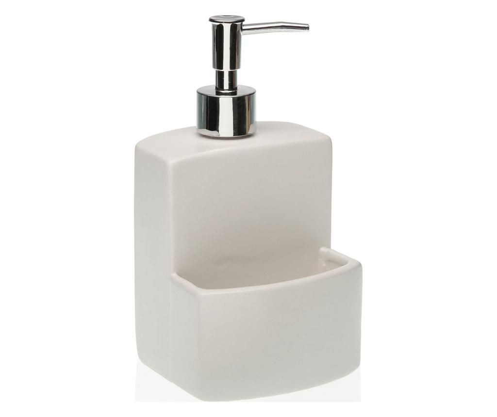 Dispenser sapun lichid Versa, ceramica, 10x10x19 cm, alb - Versa, Alb