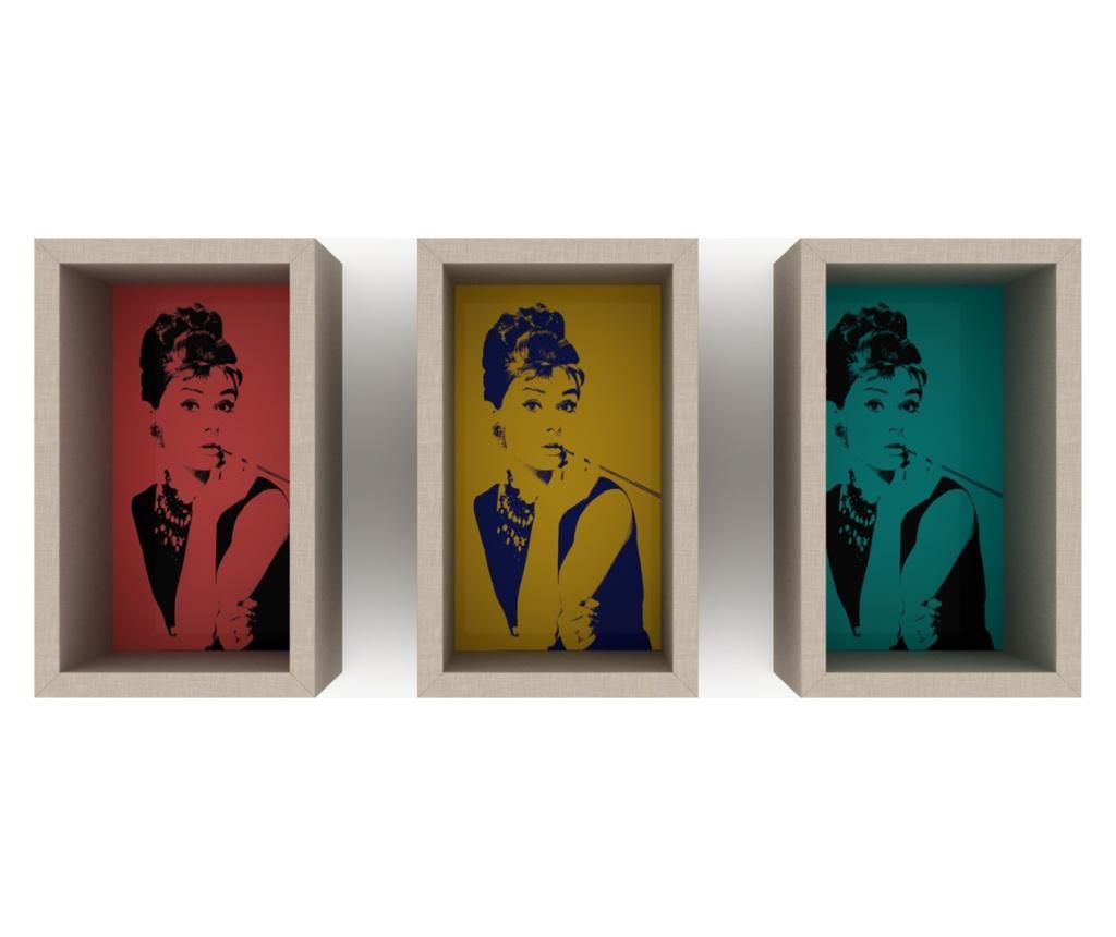 Set 3 rafturi de perete Rafevi, Audrey (Trilogy), PAL - Rafevi, Albastru