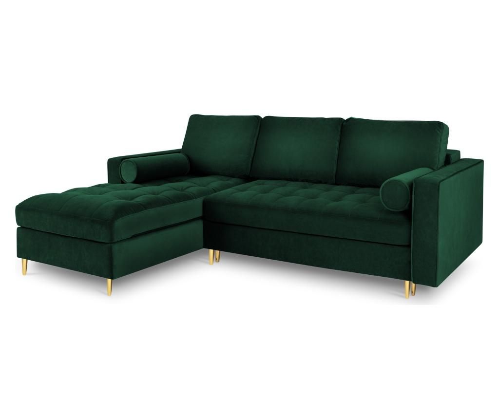 Coltar extensibil stanga Milo Casa, Santo Bottle Green, 240x175x96 cm - Milo Casa, Verde