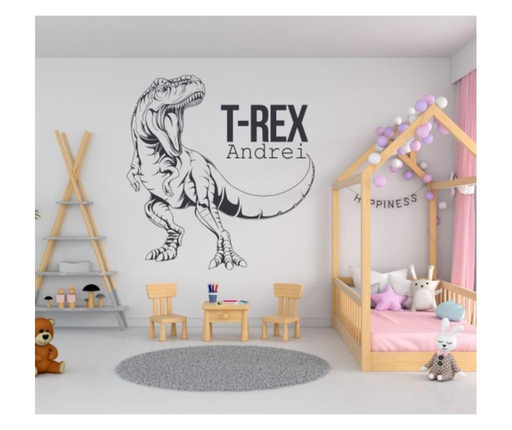 Sticker Personalizabil Cu Numele Copilului, Cu Dinozaur T-rex, 57 X 60 Cm - ORACAL