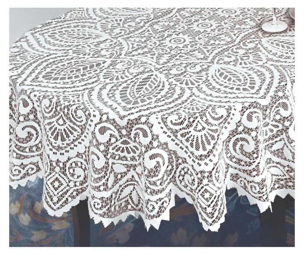 Fata de masa jacquard, mirej, rotund, alb 160 cm - PETSI BG LTD