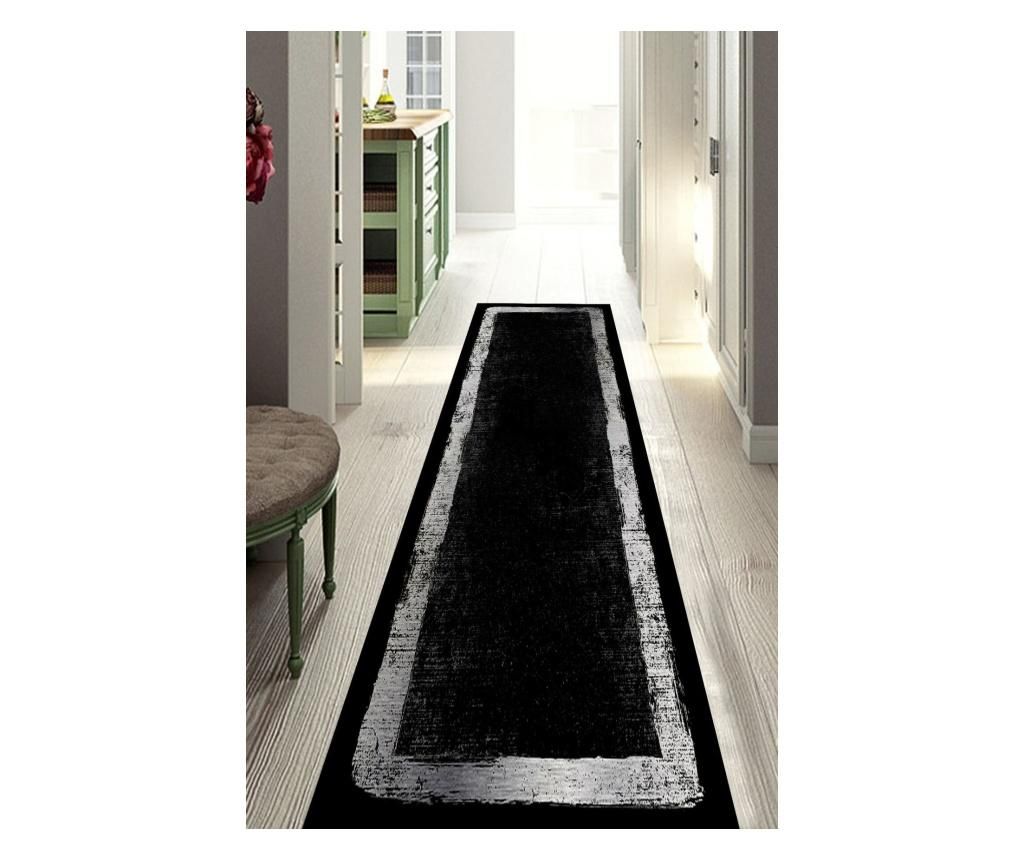 Covor Black Striped Modern 80x200 cm - Rizzoli, Negru