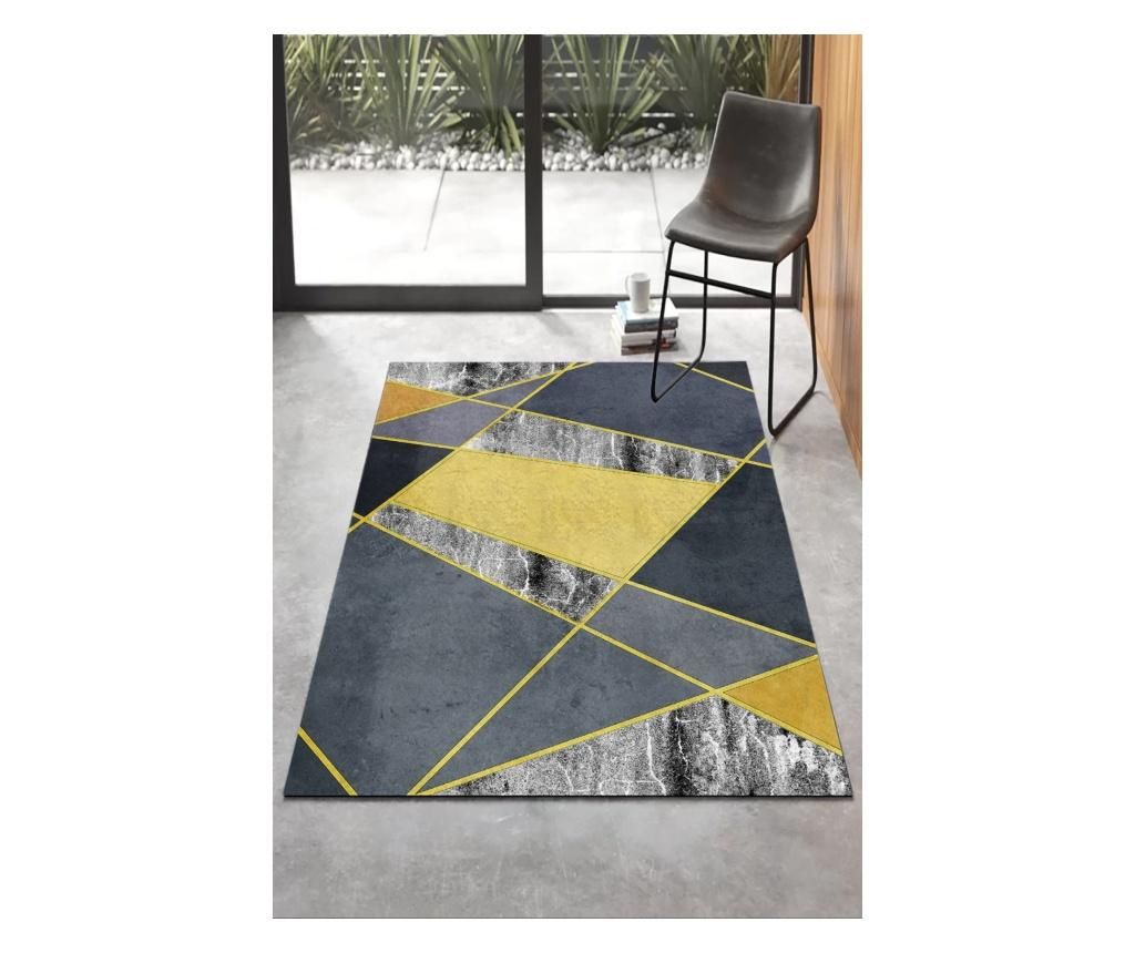 Covor Anthrasite Yellow Striped 100x200 cm - Rizzoli, Multicolor