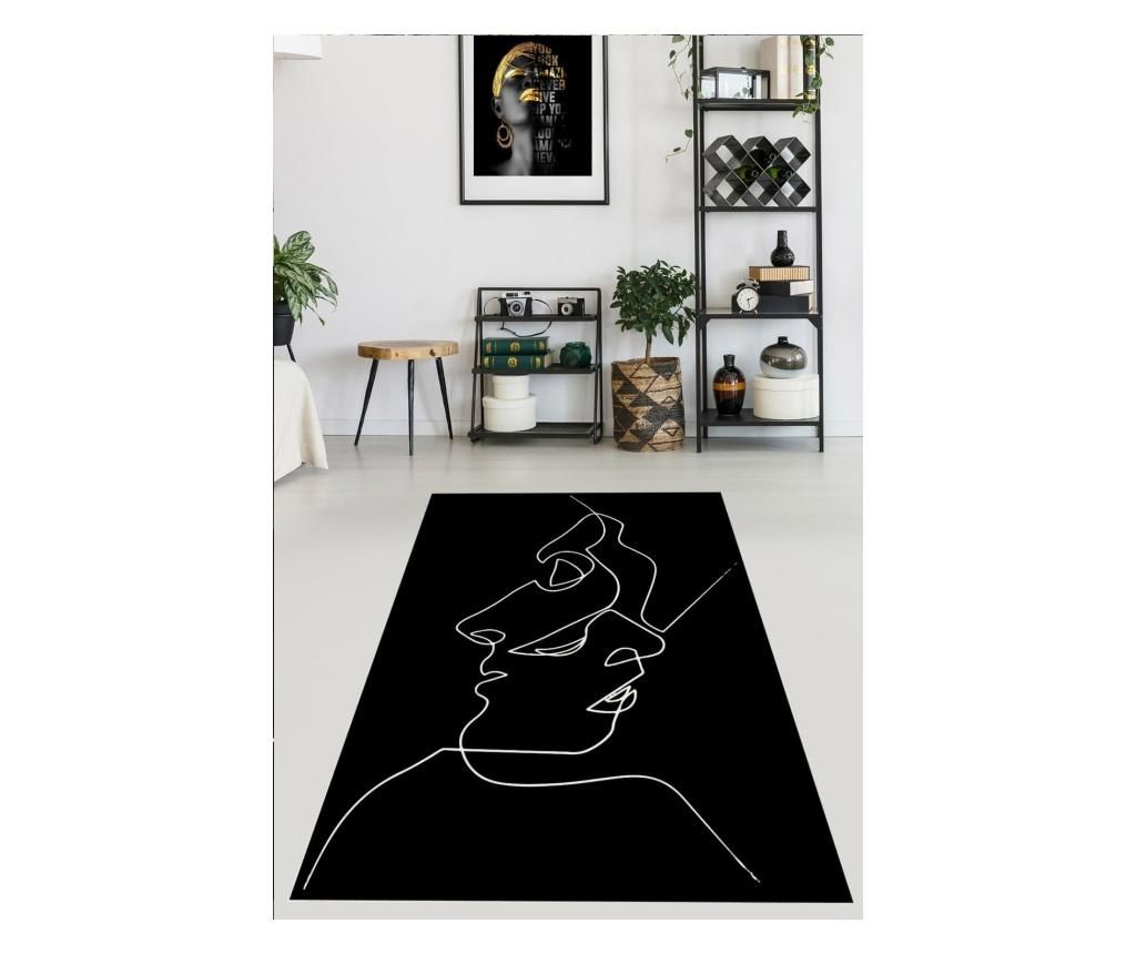 Covor Black Drawing Art 80×100 cm – Rizzoli, Negru Rizzoli