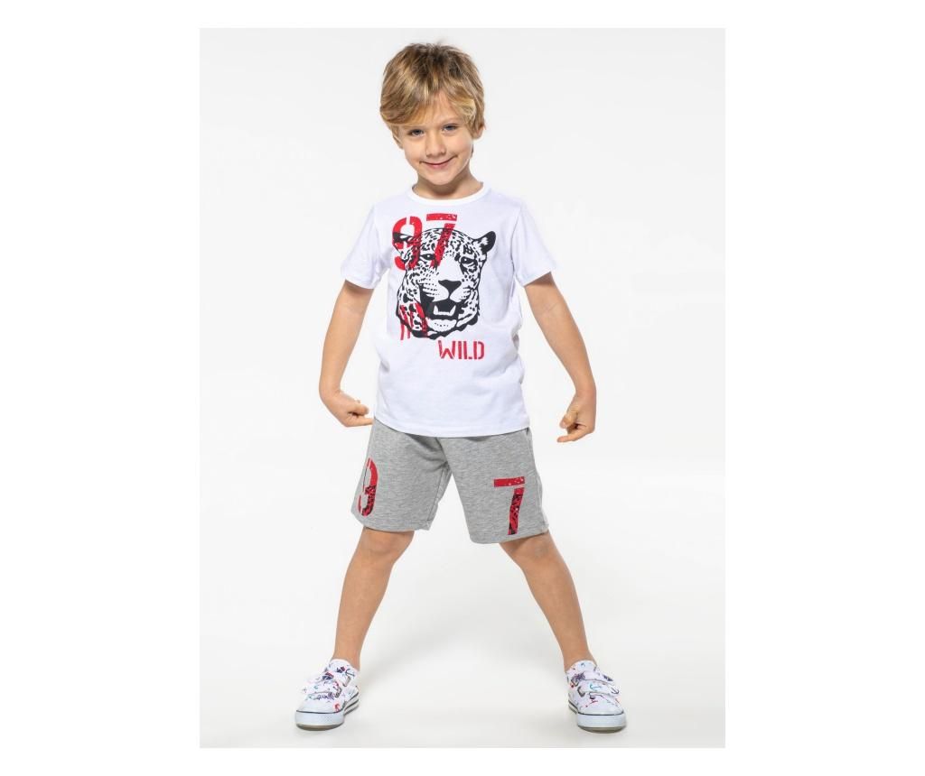 Set tricou si pantaloni scurti 97 Boy 3 ani - ZenoKido, Gri & Argintiu