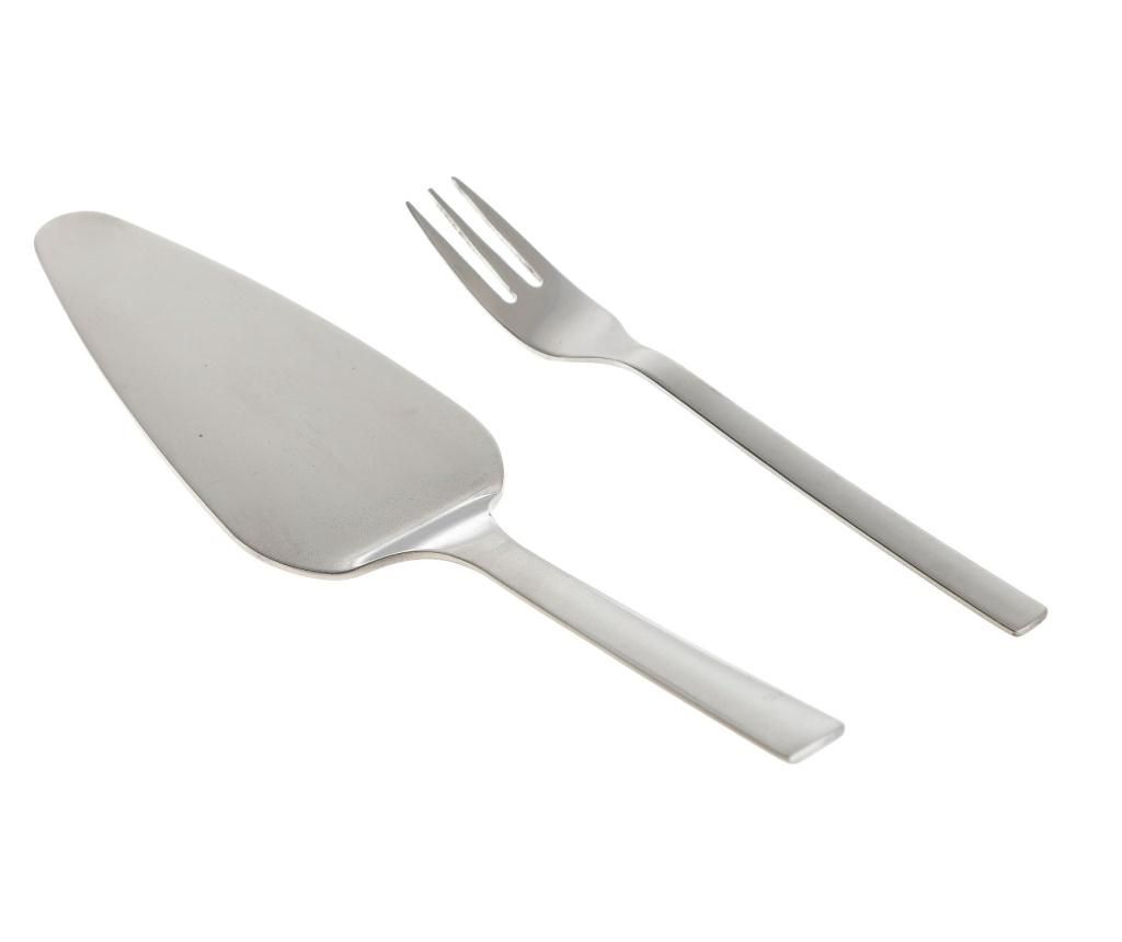Set 8 furculite si spatula pentru desert – inart, Gri & Argintiu inart