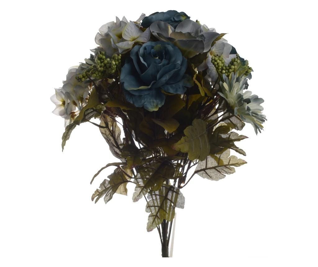 Buchet flori artificiale Inart, plastic, 7×7 cm – inart, Albastru inart