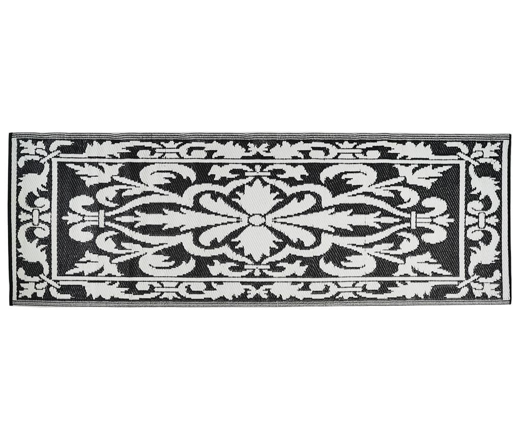 Covor tip pres Black White Baroque 70x200 cm - Esschert Design