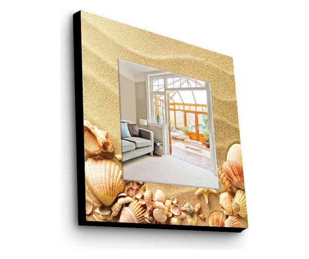 Oglinda decorativa de perete Mirrer, lemn de pin, 50×50 cm – Mirrer, Multicolor Mirrer imagine 2022