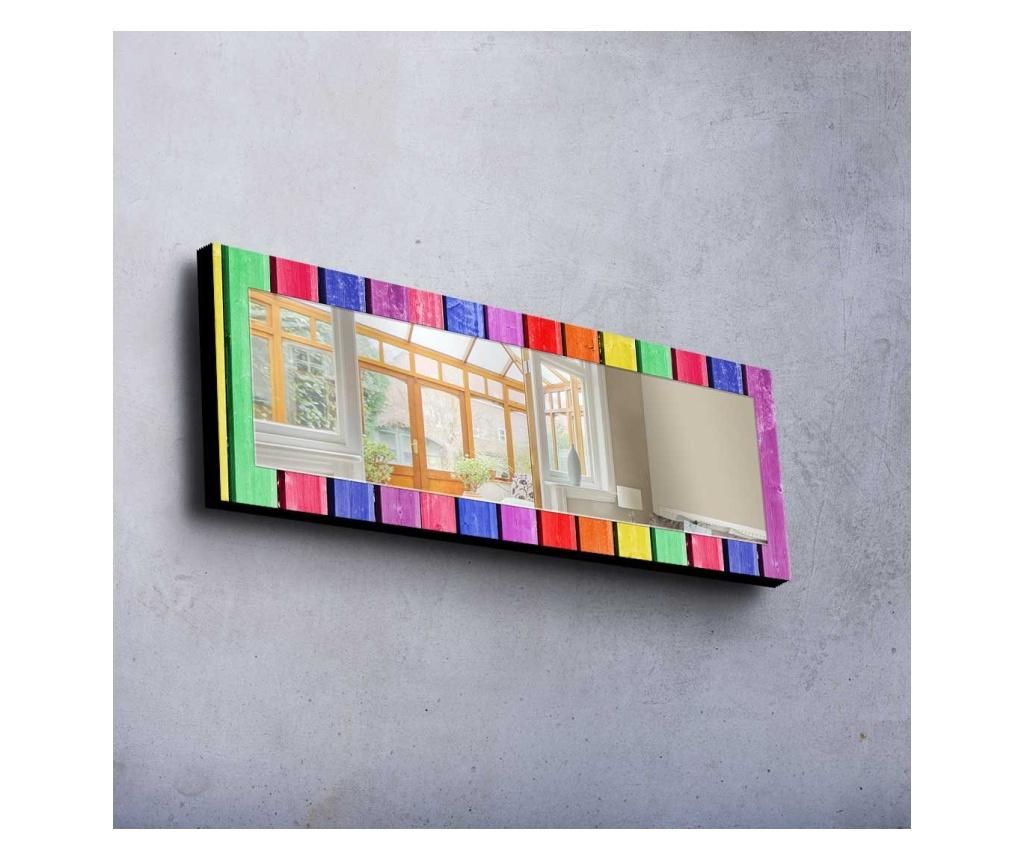 Oglinda decorativa de perete Mirrer, lemn de pin, 120x40 cm - Mirrer, Multicolor