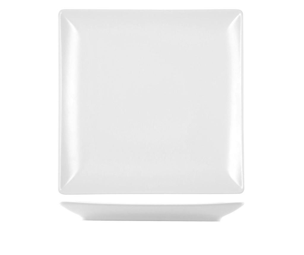 Set 6 farfurii intinse H&h, Boston White, ceramica, 24x24x3 cm - H&H, Alb