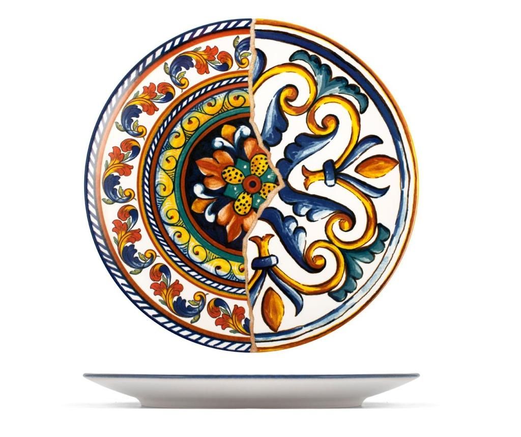 Set 6 farfurii intinse H&h, Positano, ceramica, ⌀26 cm, 26x26x2 cm - H&H, Multicolor