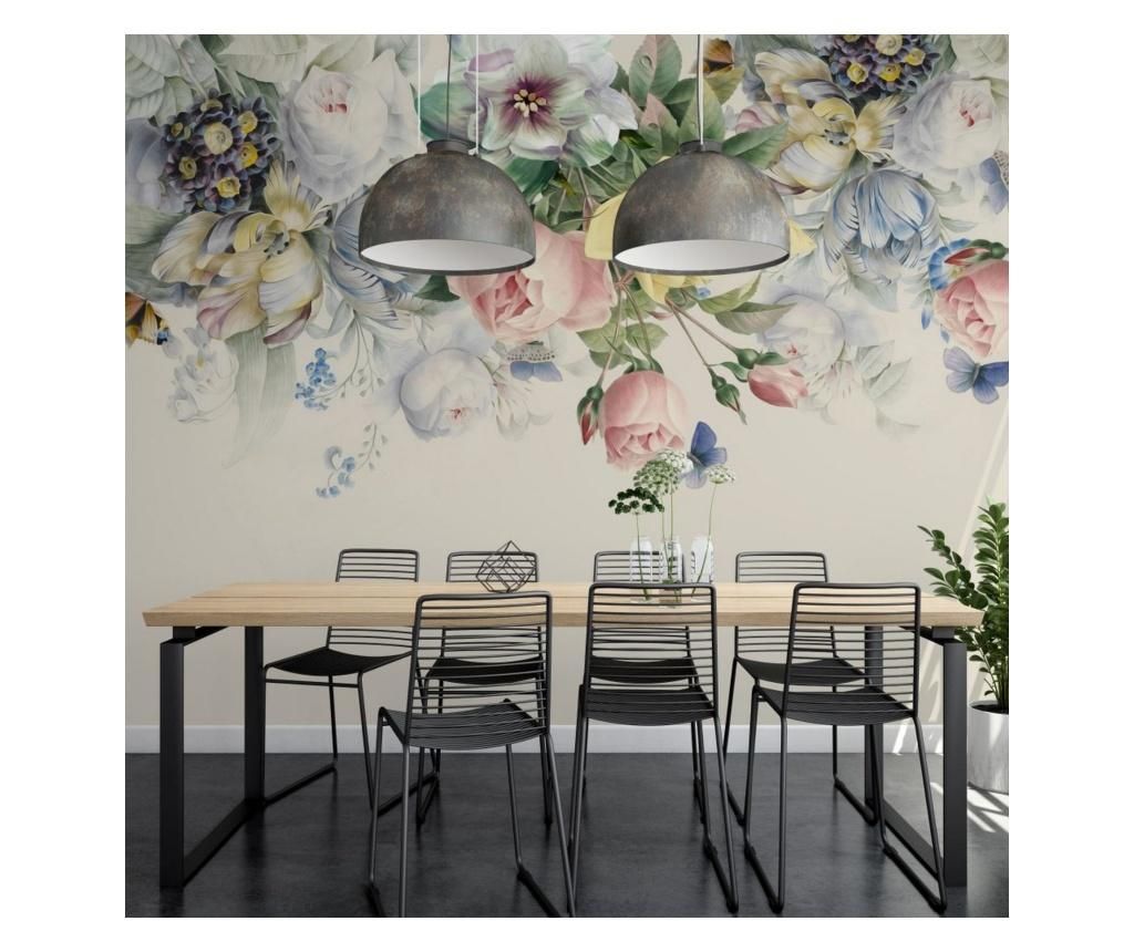 Set 4 bucati de tapet Vavien Artwork, Flowers Hanging from the Ceiling, hartie vinil imprimata, 91x260 cm - Vavien Artwork, Multicolor