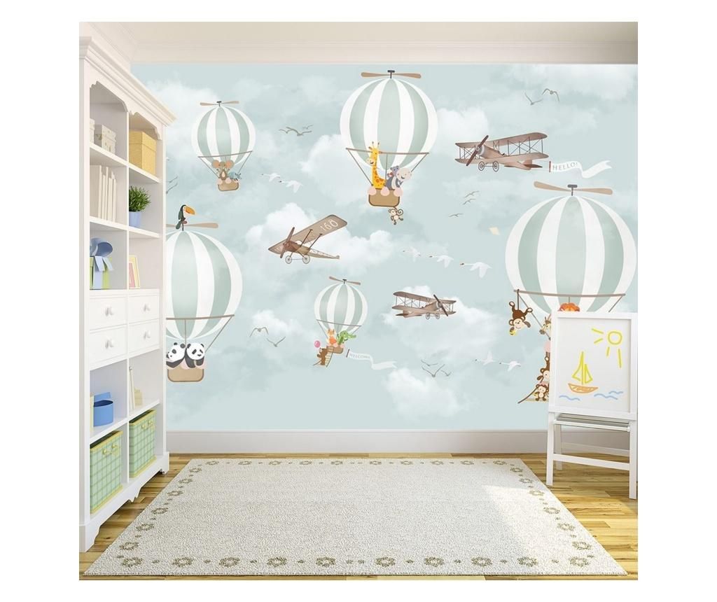 Set 4 bucati de tapet Vavien Artwork, Balloons and Animals Kids Room, hartie vinil imprimata, 91x260 cm - Vavien Artwork, Multicolor